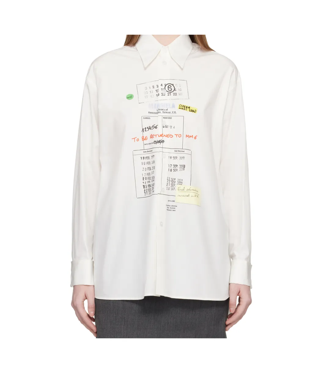Mm6 Maison Margiela Graphic Print Buttoned Shirt