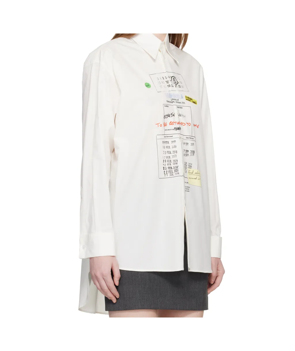 Mm6 Maison Margiela Graphic Print Buttoned Shirt