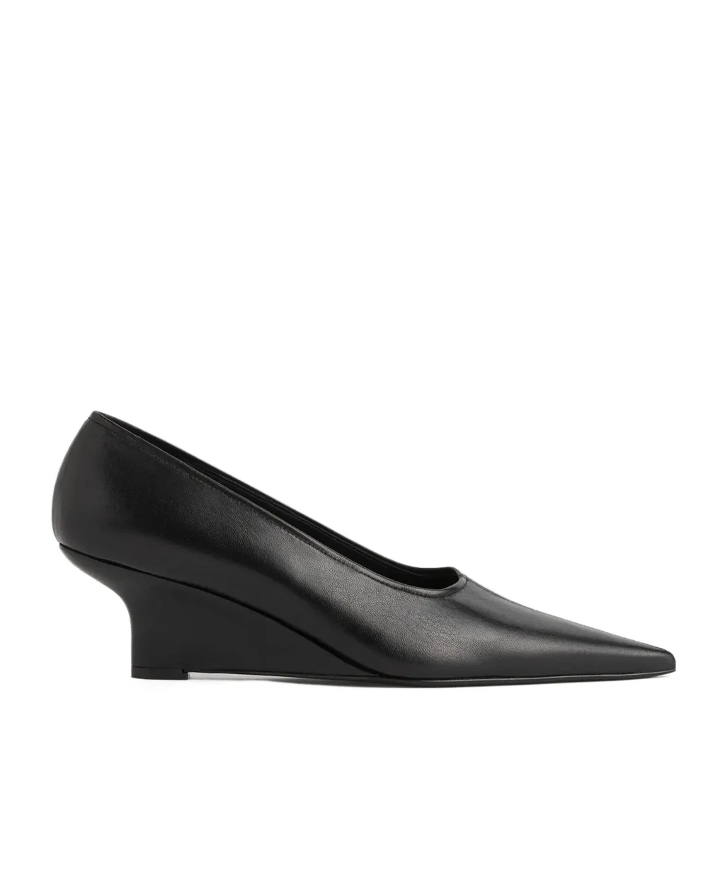 55Mm Pointed-Toe Leather Pumps