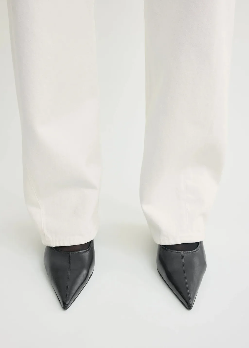 55Mm Pointed-Toe Leather Pumps