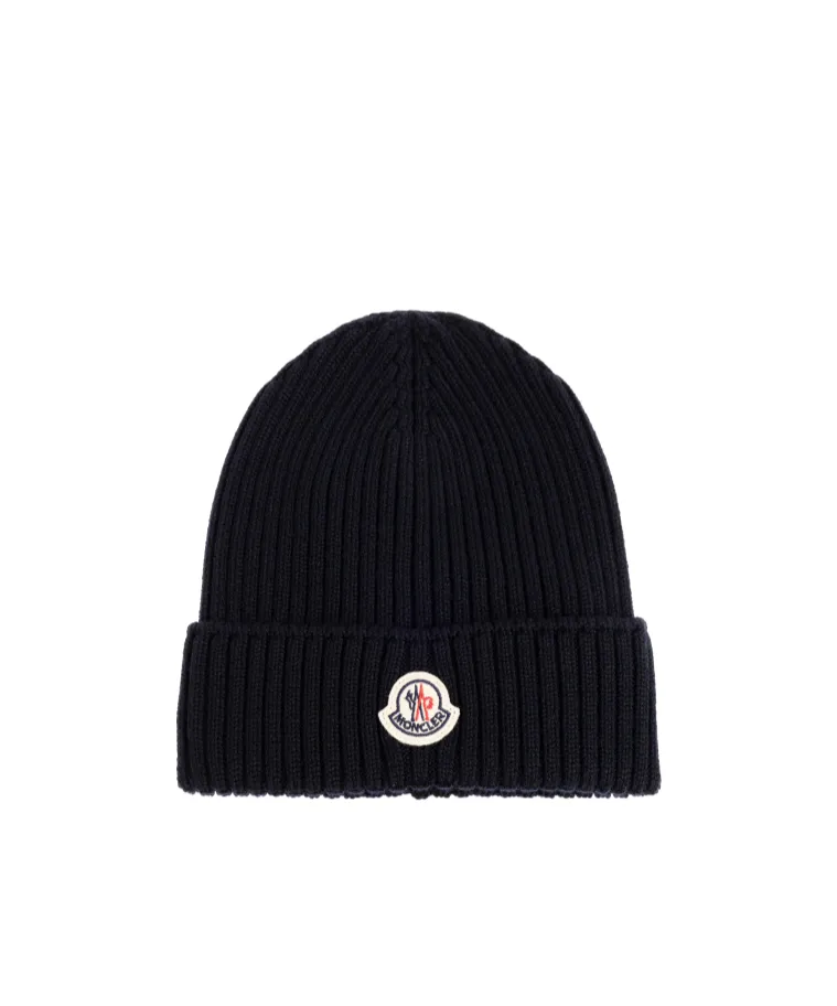 Moncler Enfant Logo Patch Beanie