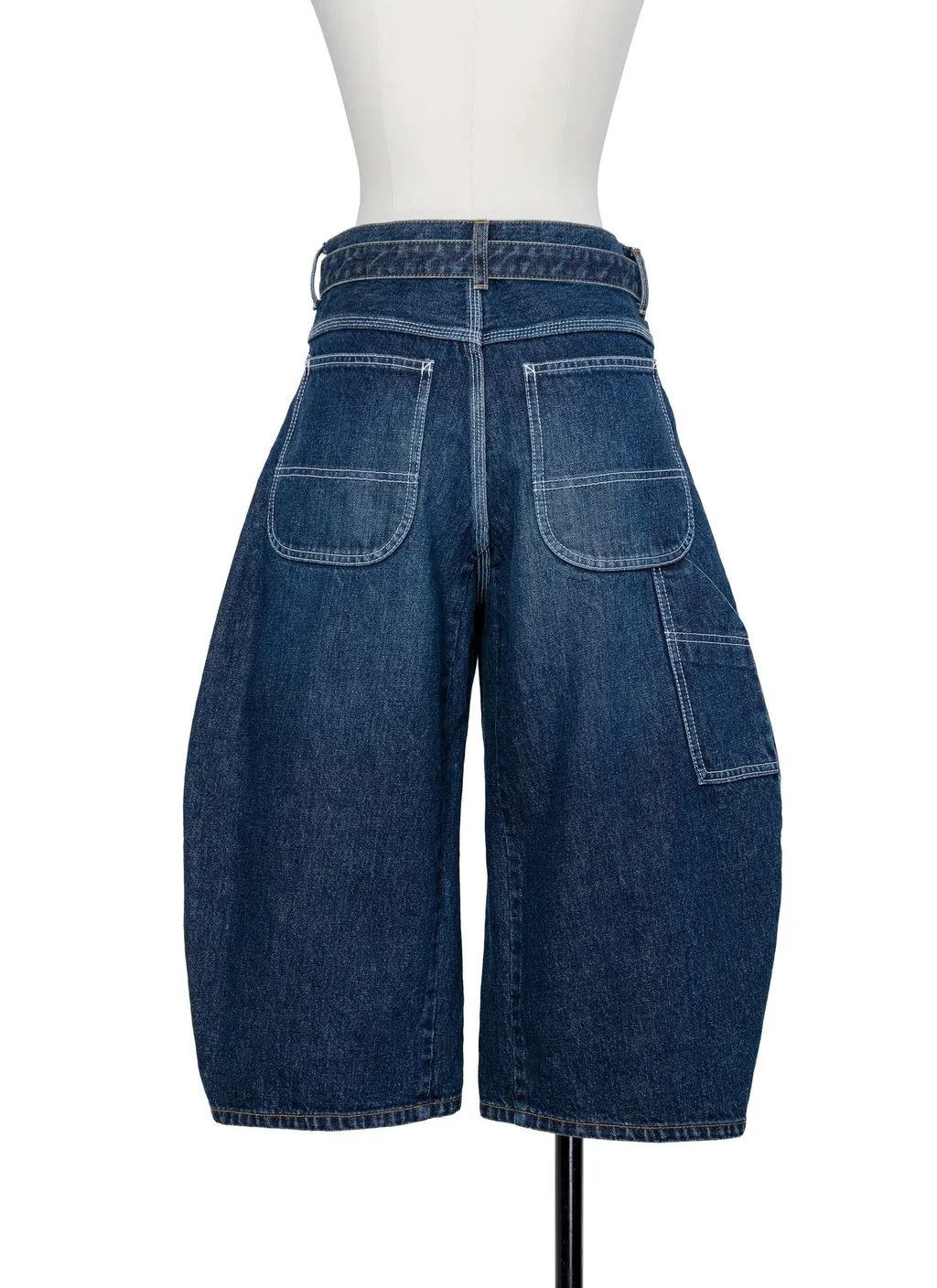 Sacai Belted Cropped Denim Shorts
