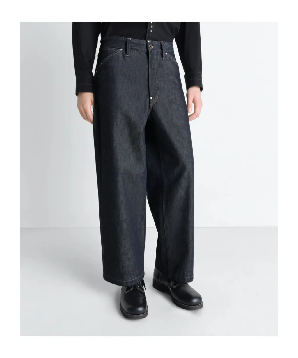 Wide Pant With Studs In Denim