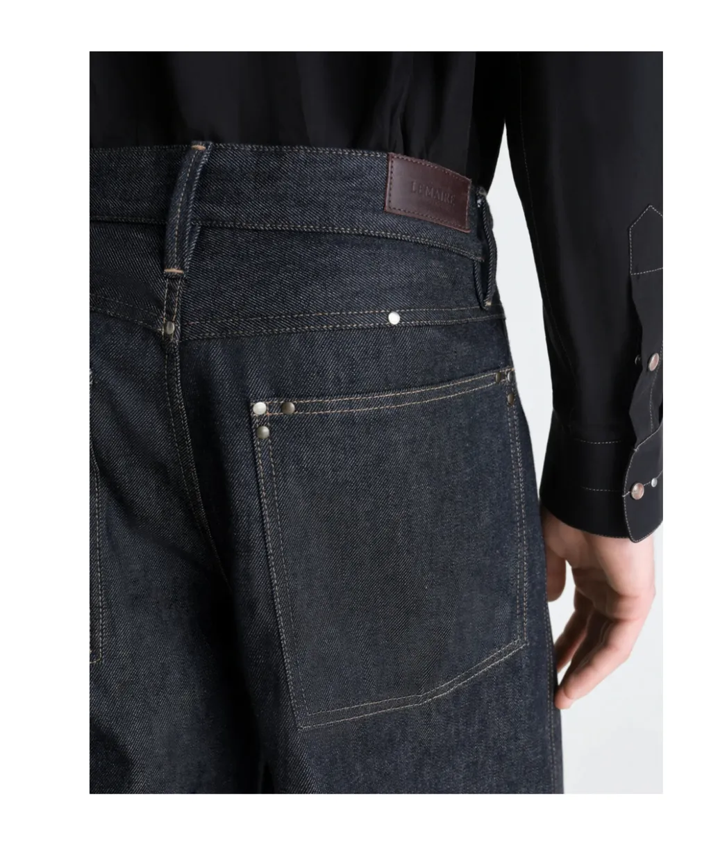 Wide Pant With Studs In Denim