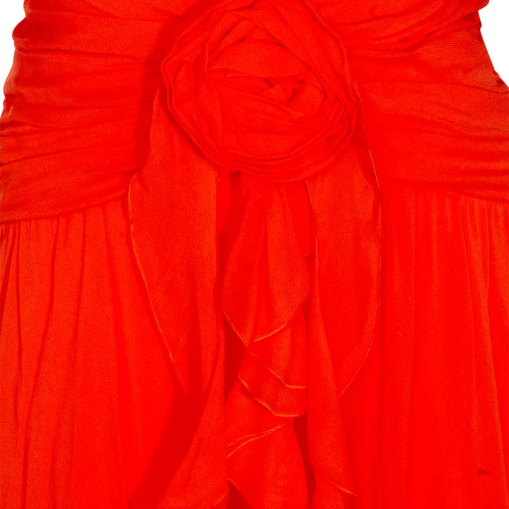 Blumarine V-Neck Open-Back Dress