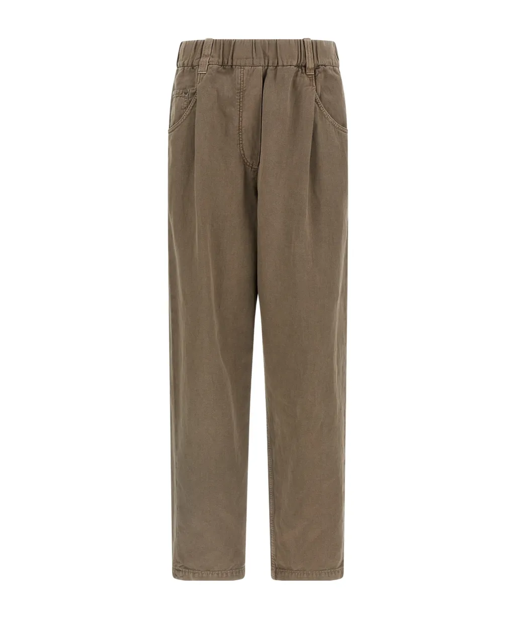Brunello Cucinelli Straight-Leg Elastic Waist Trousers
