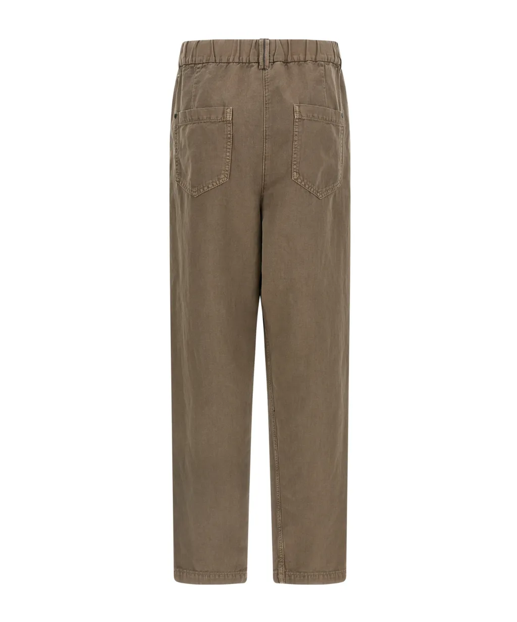 Brunello Cucinelli Straight-Leg Elastic Waist Trousers