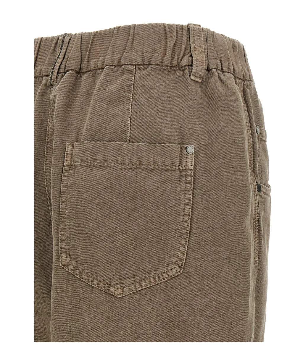 Brunello Cucinelli Straight-Leg Elastic Waist Trousers