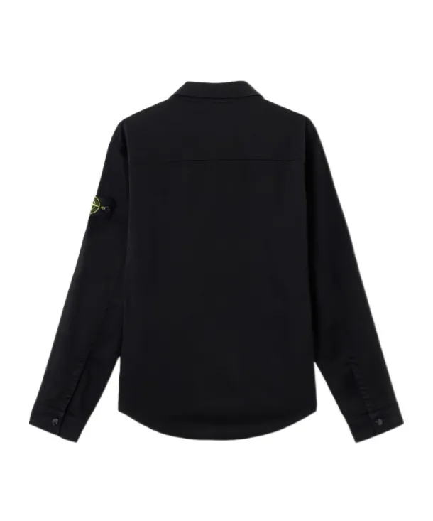 Stone Island Logo Patch Zipped Shirt Jacket