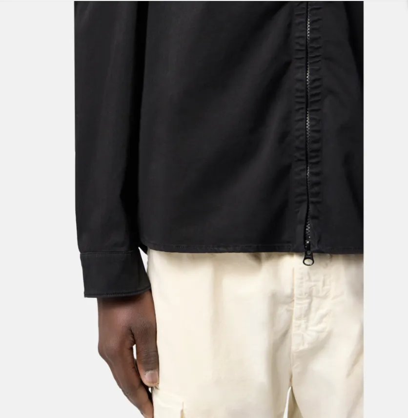 Stone Island Logo Patch Zipped Shirt Jacket