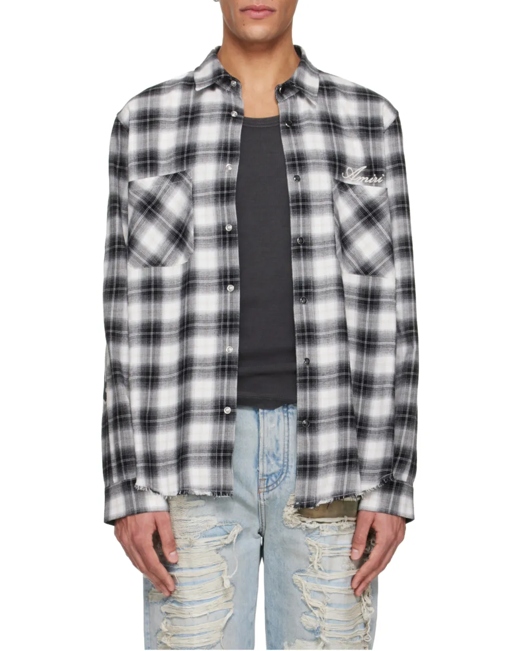 Amiri Long-Sleeved Checked Shirt