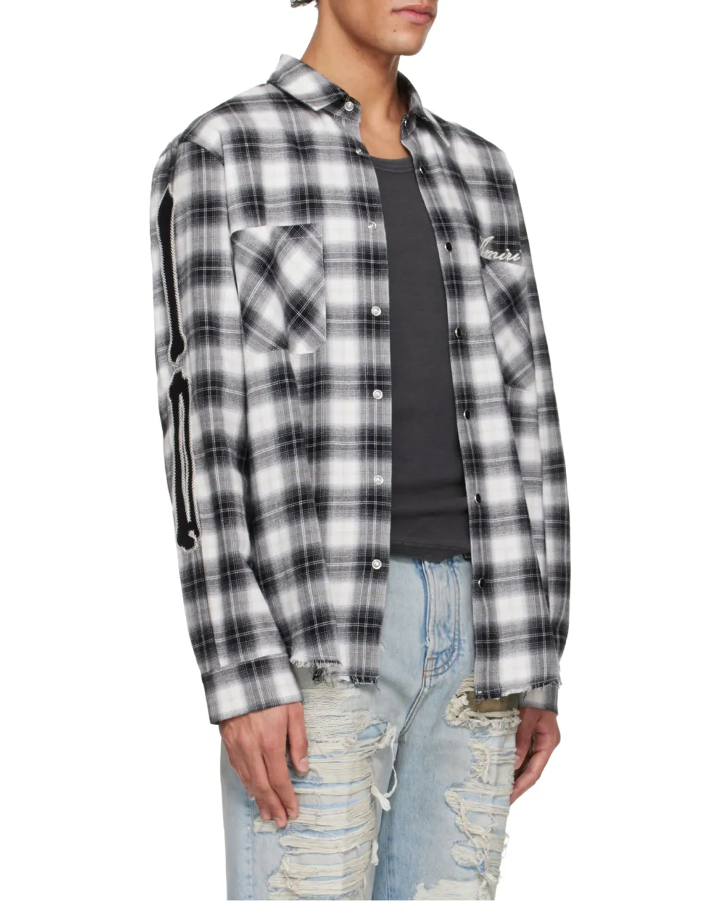 Amiri Long-Sleeved Checked Shirt