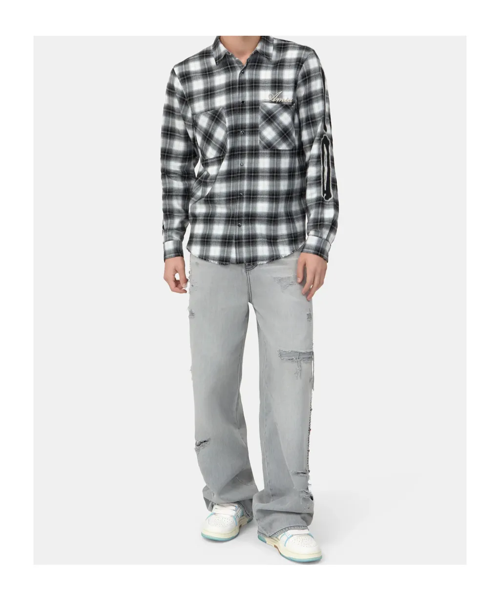 Amiri Long-Sleeved Checked Shirt