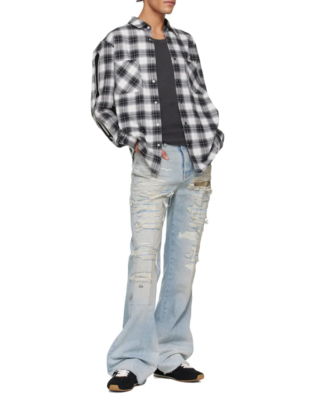 Amiri Long-Sleeved Checked Shirt