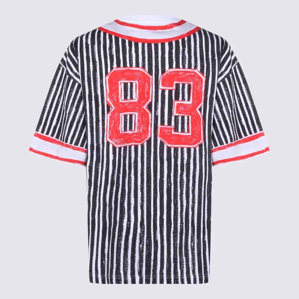 Moschino Logo Printed Striped T-Shirt