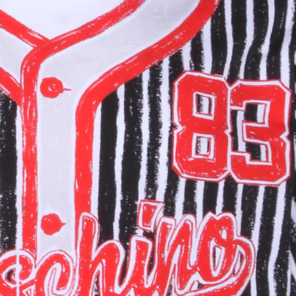 Moschino Logo Printed Striped T-Shirt