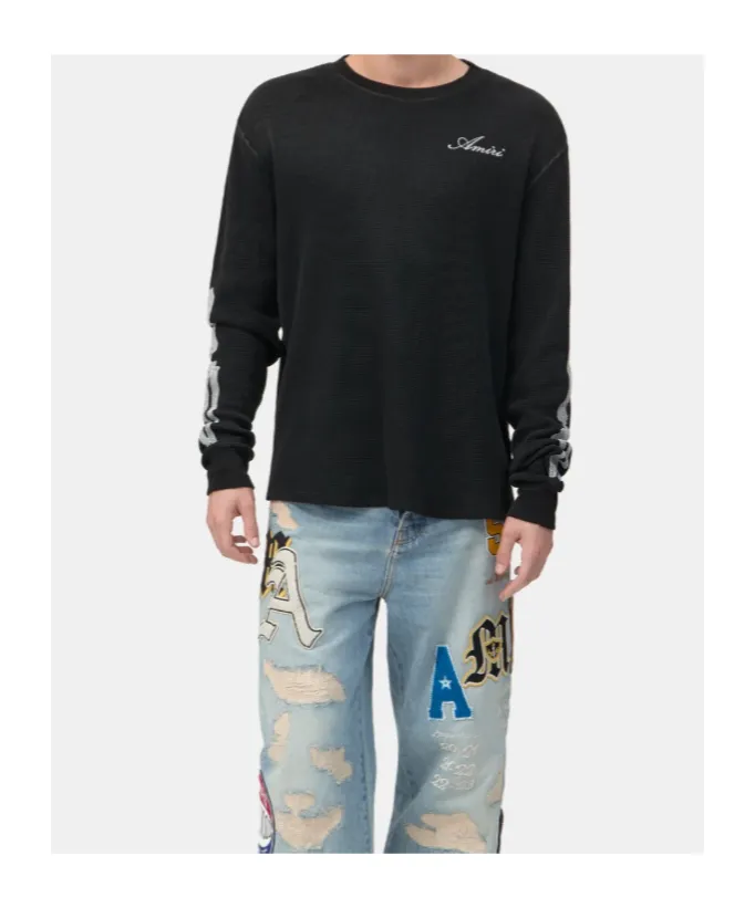 Amiri Logo Embroidered Long-Sleeved T-Shirt