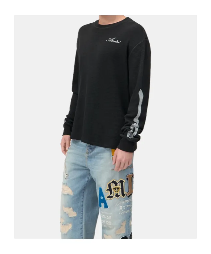 Amiri Logo Embroidered Long-Sleeved T-Shirt