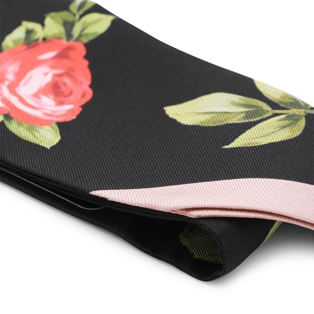 Dolce & Gabbana Rose Bouquet-Printed Twill Scarf