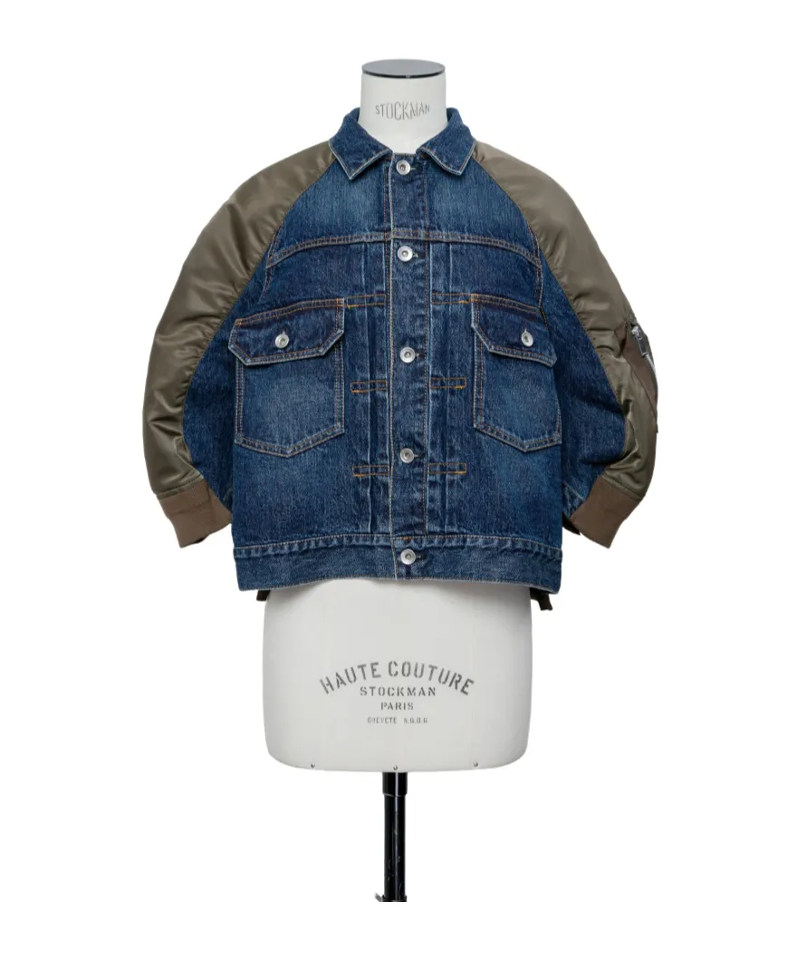 Buttoned Flap-Pockets Denim Jacket