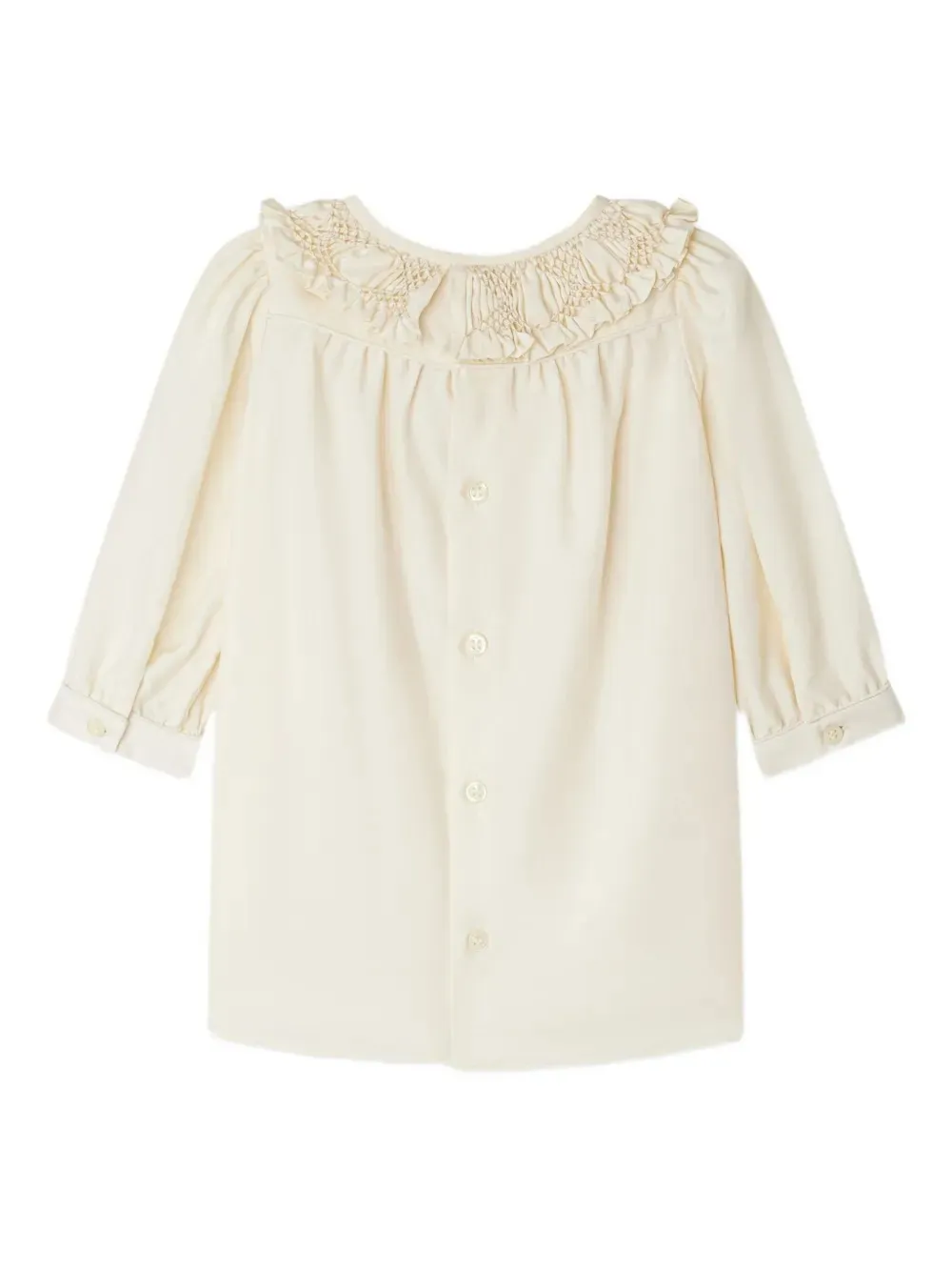 Ruffled Collar Silk Dress