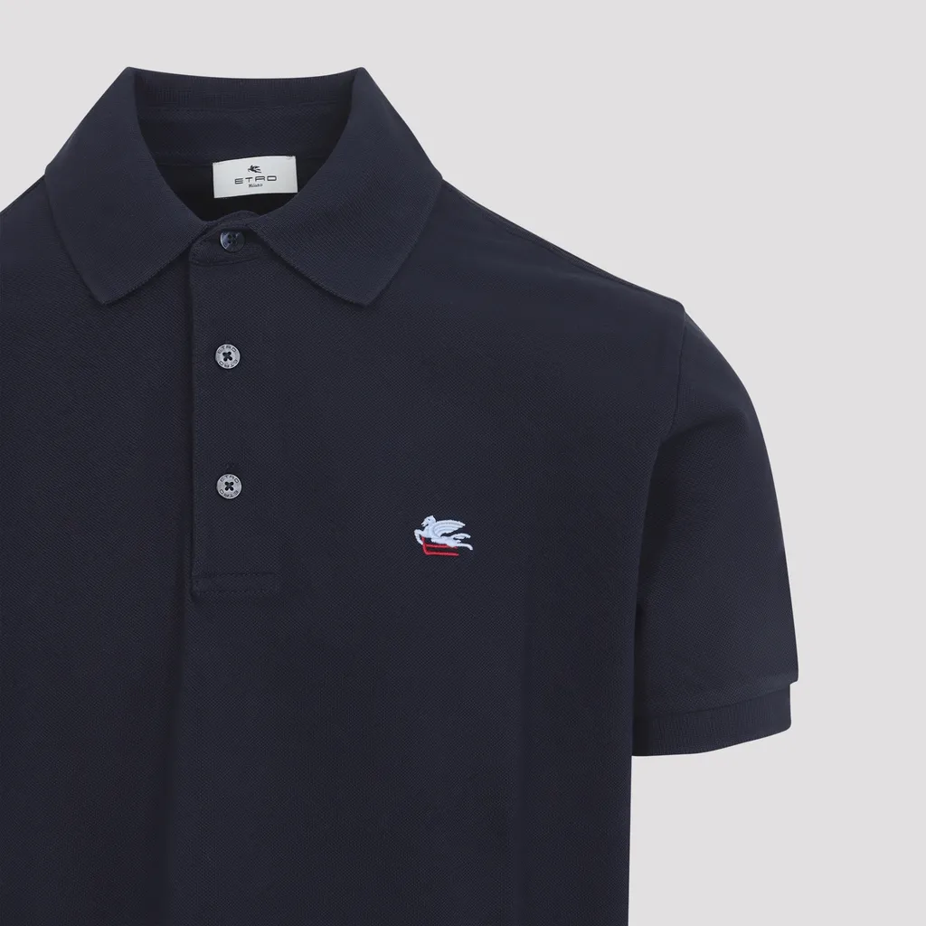 Etro Logo-Embroidered Short-Sleeved Polo Shirt