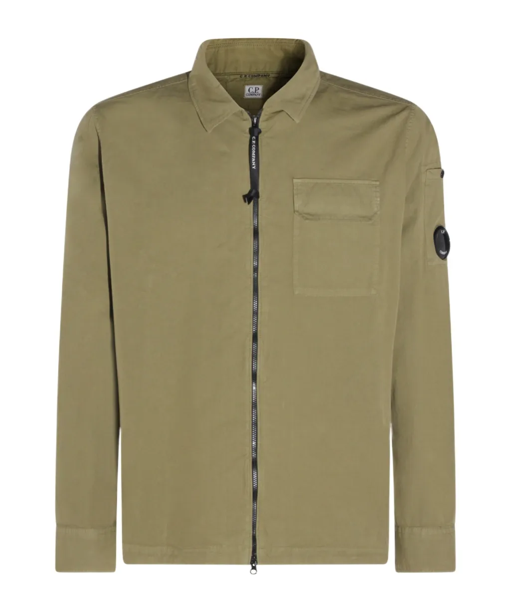 C.P. Company Logo Plaque Zipped Shirt