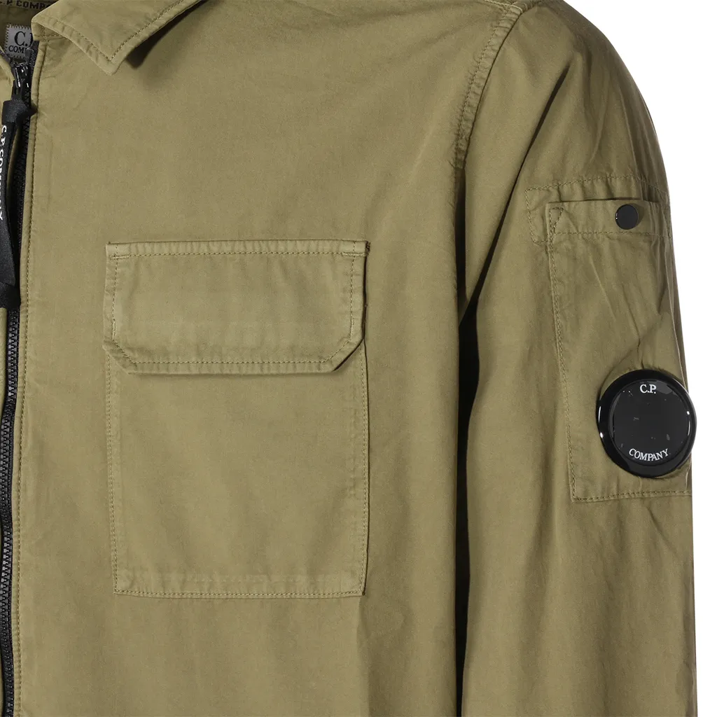 C.P. Company Logo Plaque Zipped Shirt