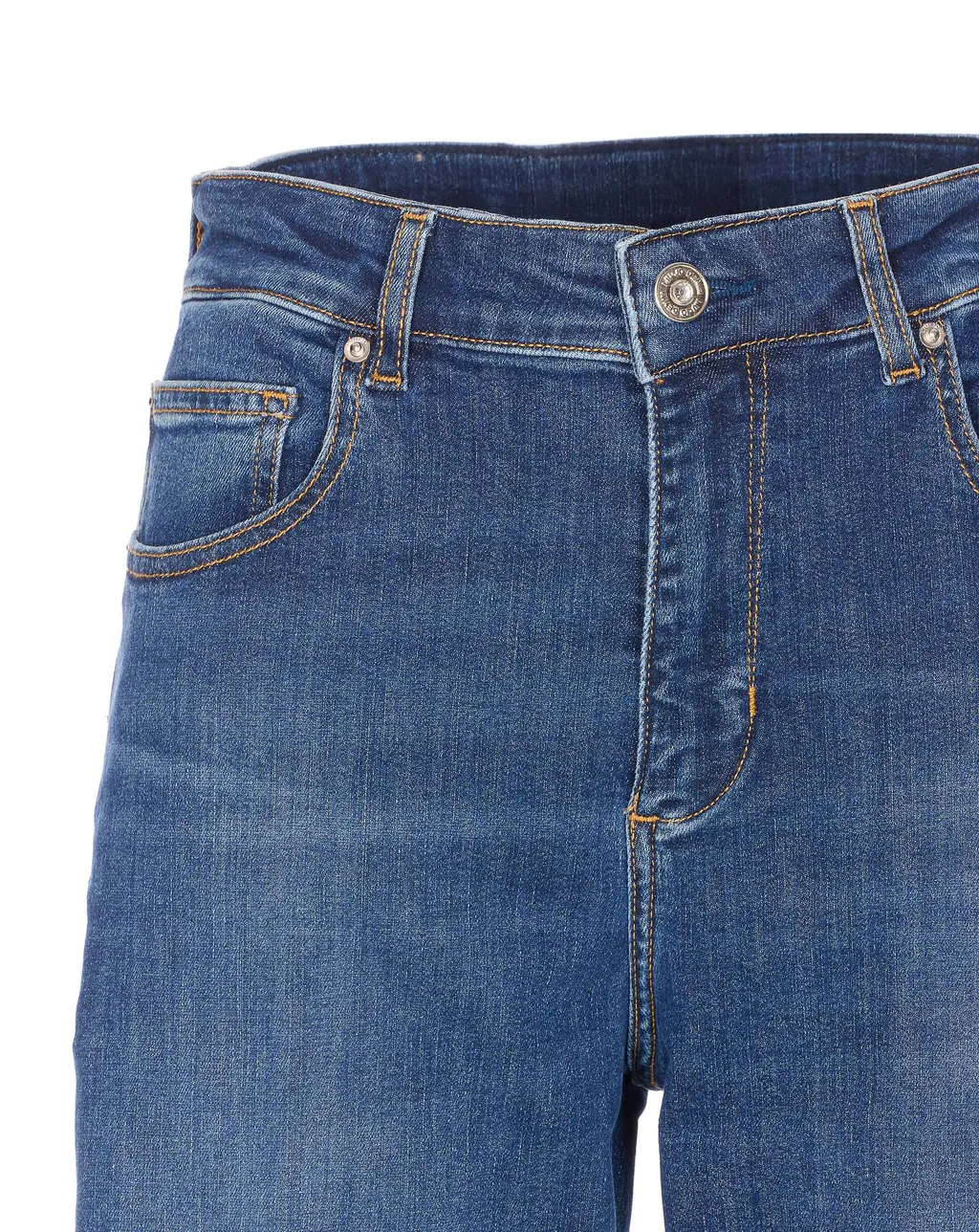 Liu Jo Logo Patch Straight Leg Jeans