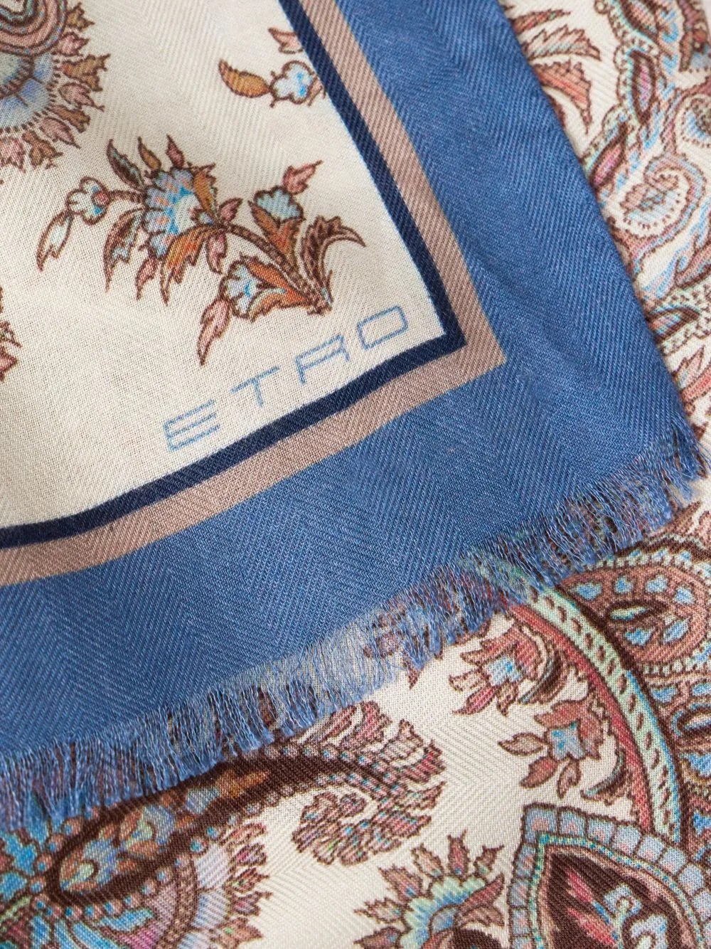 Cashmere-Blend Scarf With Floral Paisley Motif