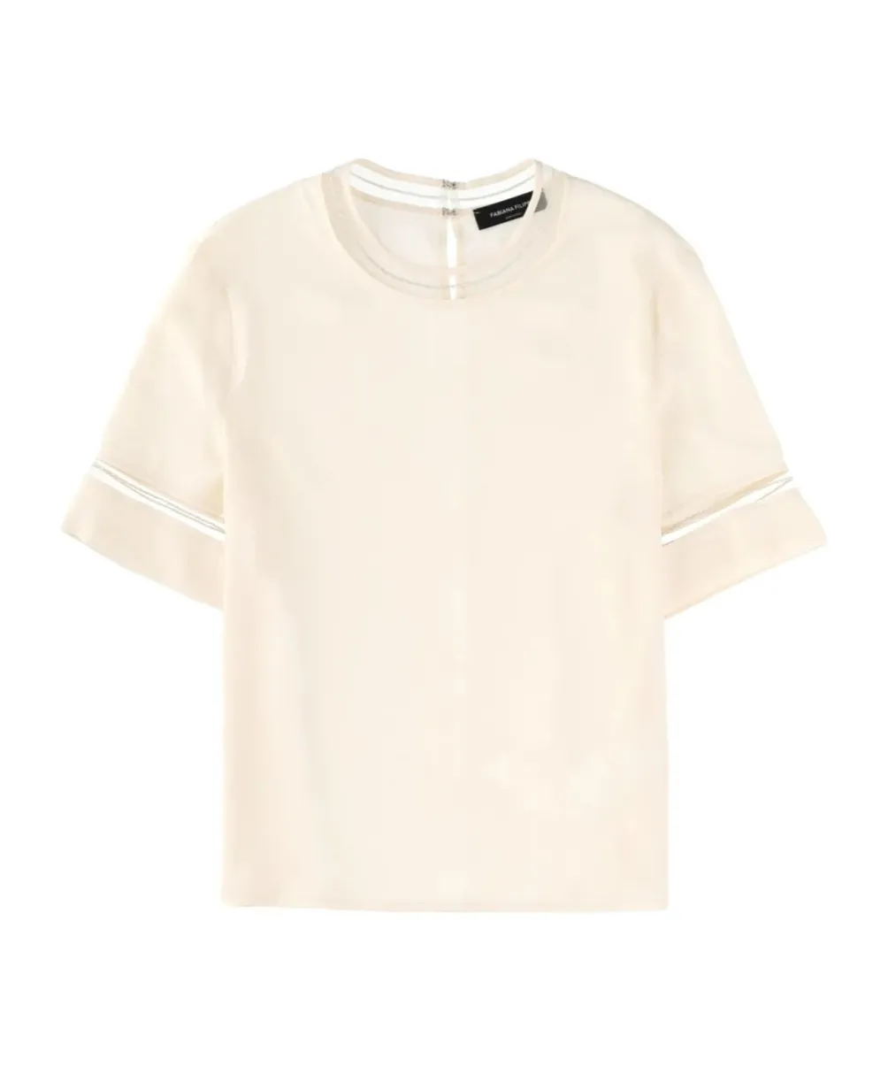 Fabiana Filippi Short Sleeved Embellished Detail T-Shirt