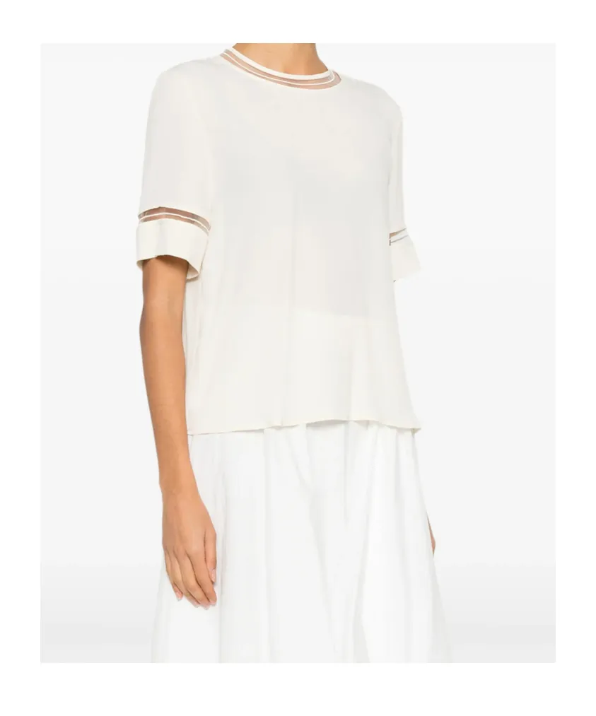Fabiana Filippi Short Sleeved Embellished Detail T-Shirt