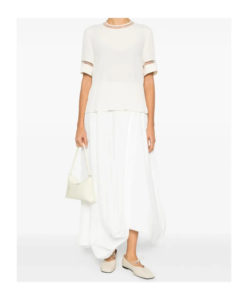 Fabiana Filippi Short Sleeved Embellished Detail T-Shirt