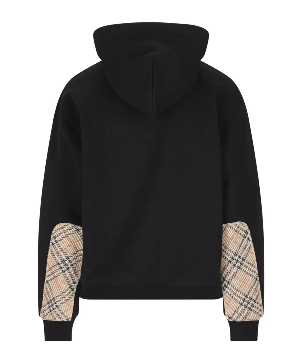 Burberry Checked Zip-Up Drawstring Hoodie