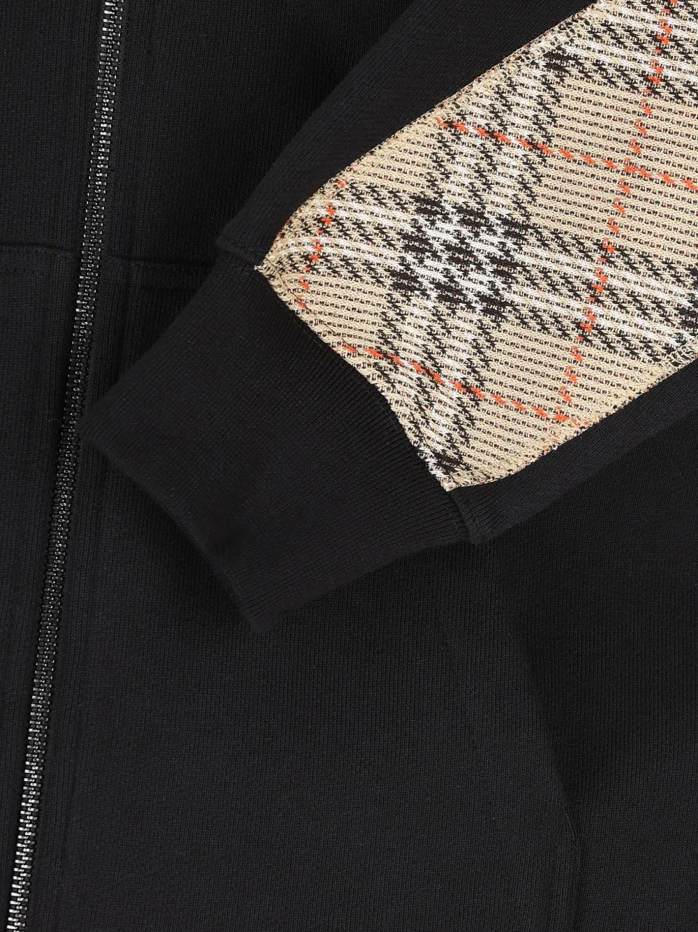 Burberry Checked Zip-Up Drawstring Hoodie