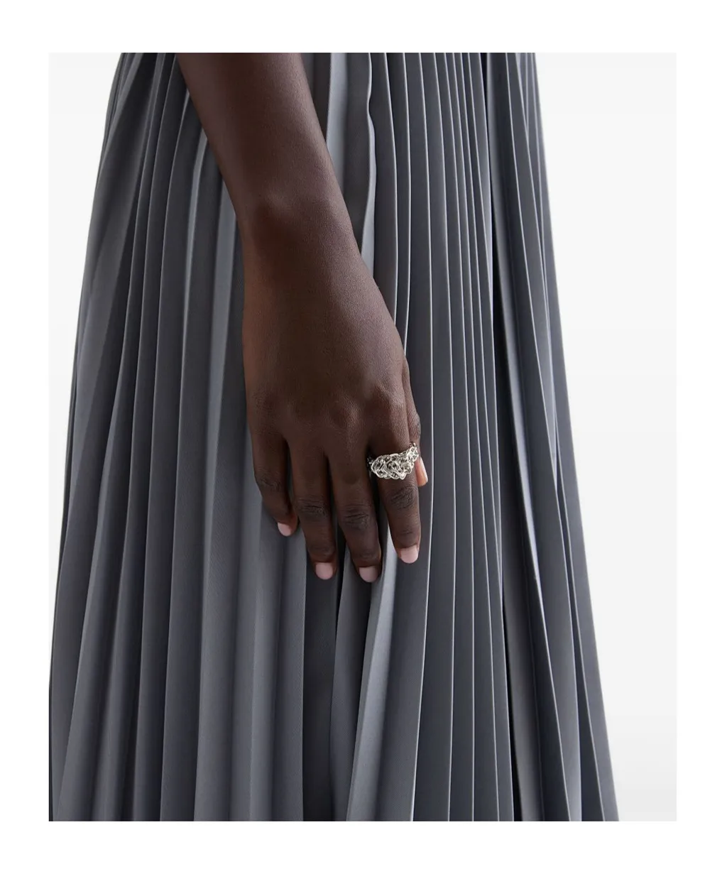 Engraved-Logo Knotted-Chain-Detail Ring