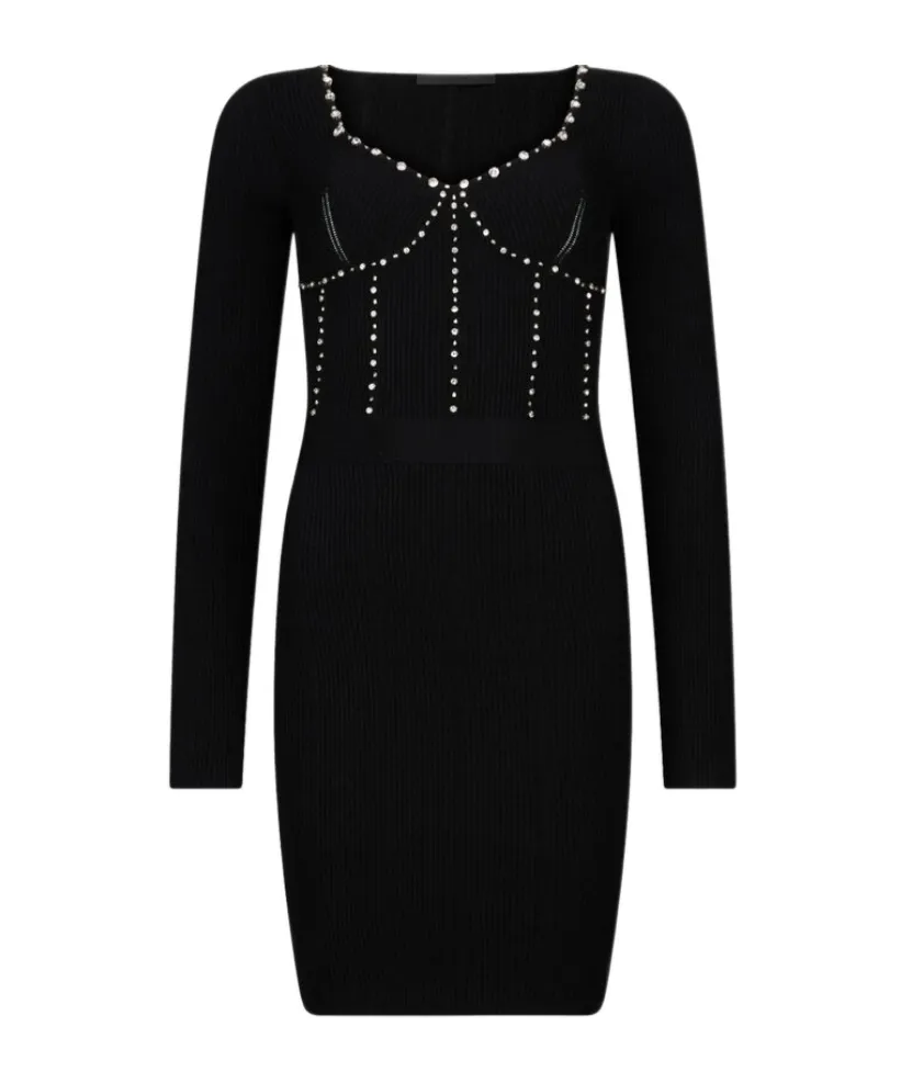 Embellishment Knit Mini Dress