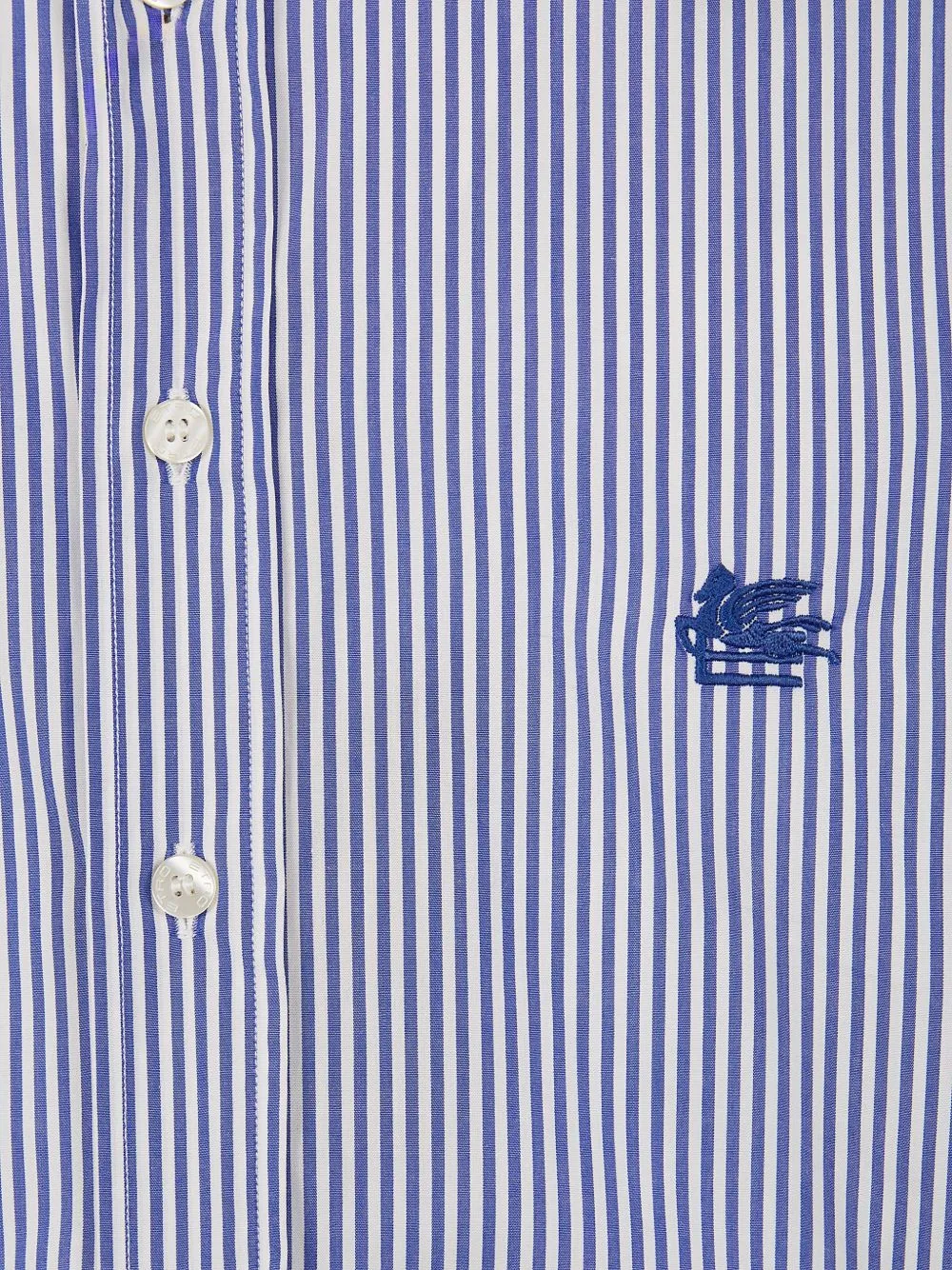Striped-Pattern Embroidered-Logo Shirt