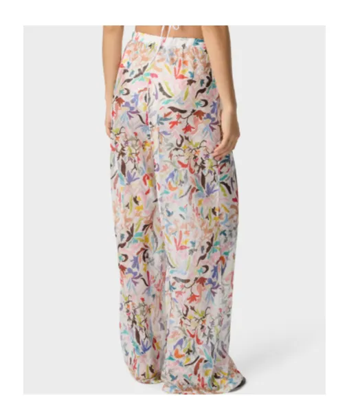 Trousers In Printed Ramage Tulle