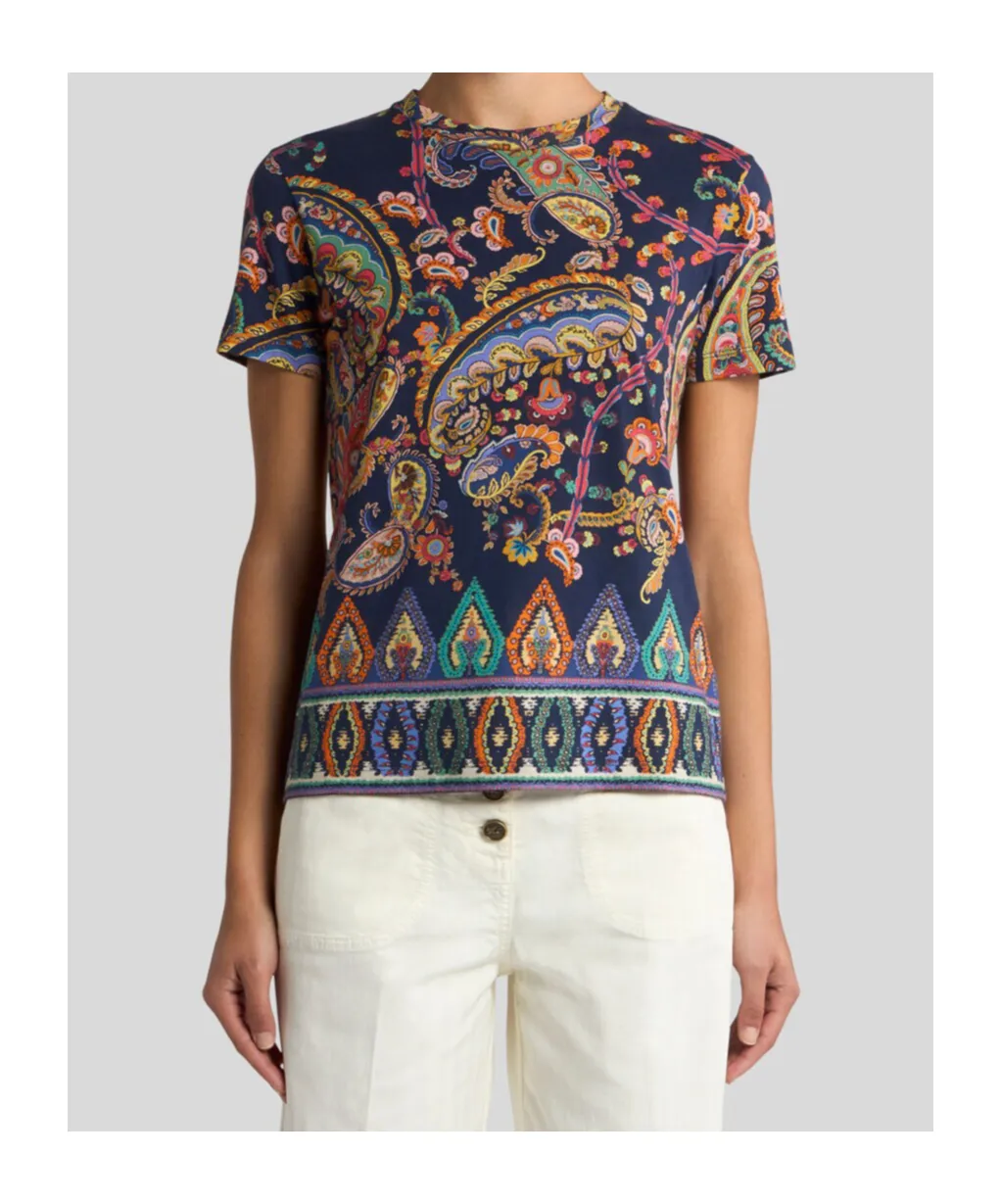 Etro Paisley Printed Short-Sleeved T-Shirt