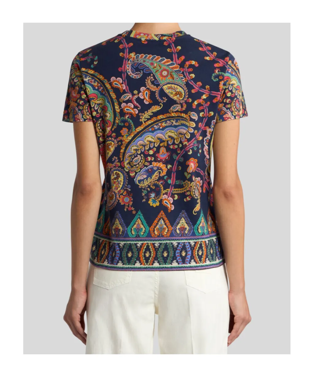 Etro Paisley Printed Short-Sleeved T-Shirt