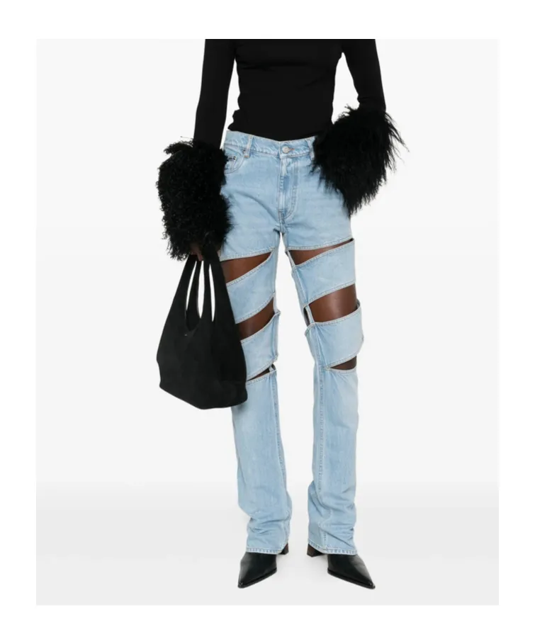 Coperni Cut-Out Logo Patch Jeans