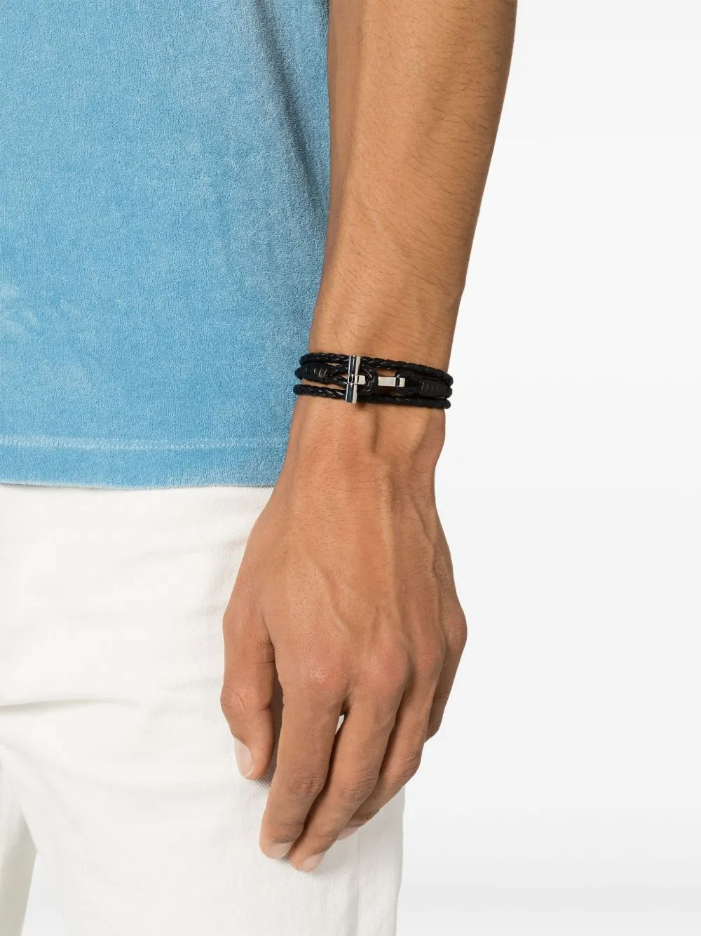 Braided-Design T-Bar Bracelet