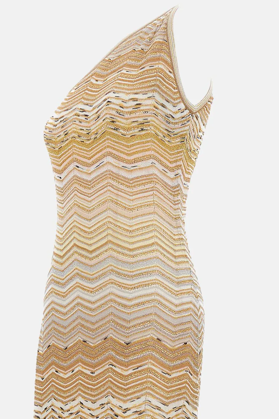 Missoni Chevron Pattern Long One-Shoulder Dress