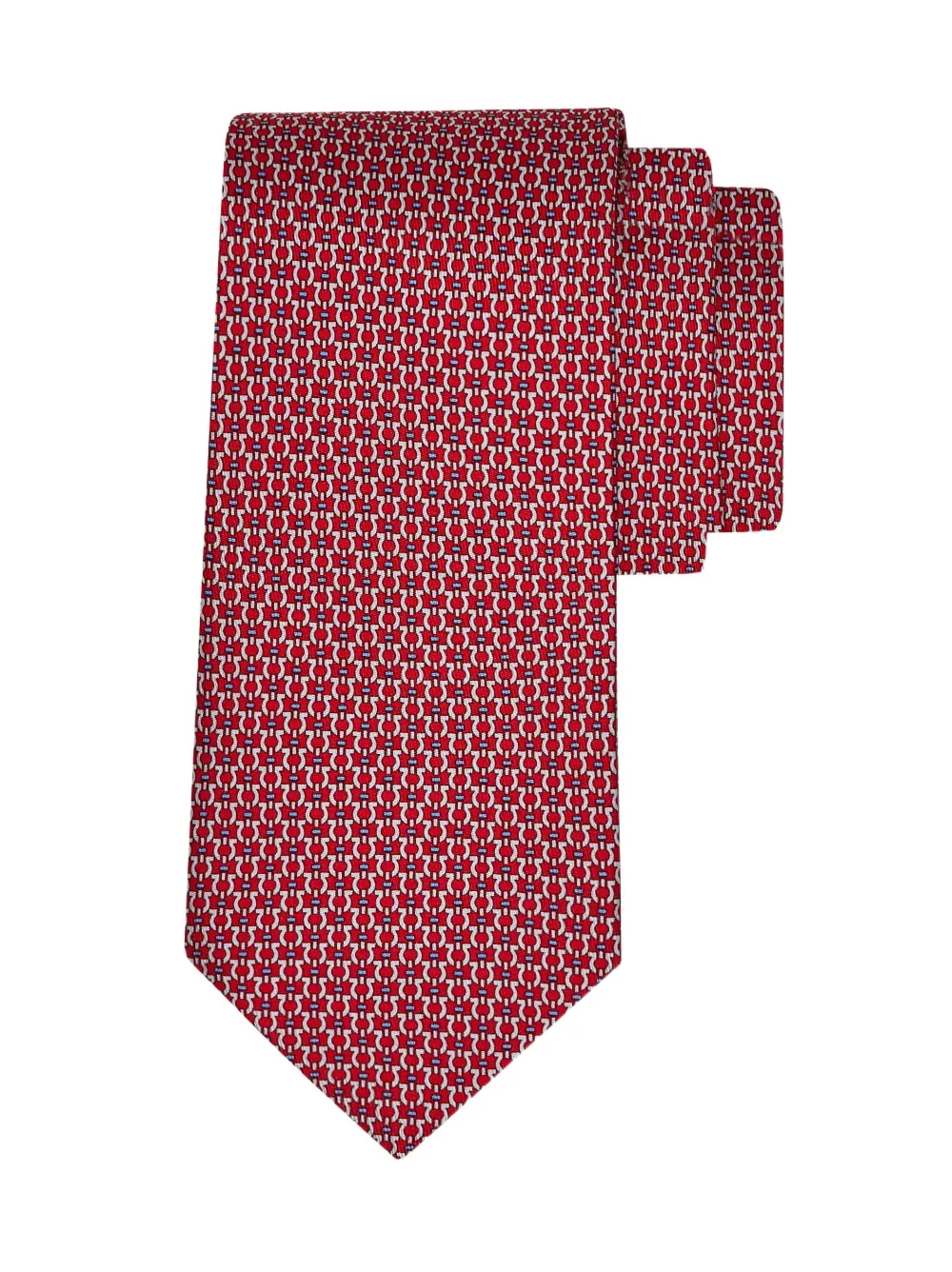 Gancini Print Silk Tie