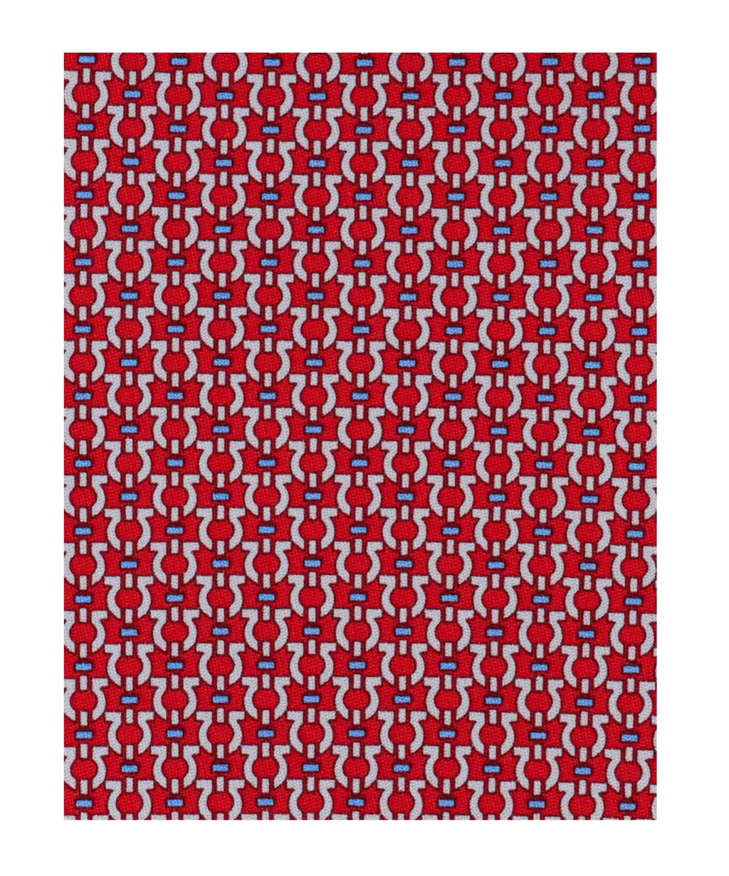 Gancini Print Silk Tie