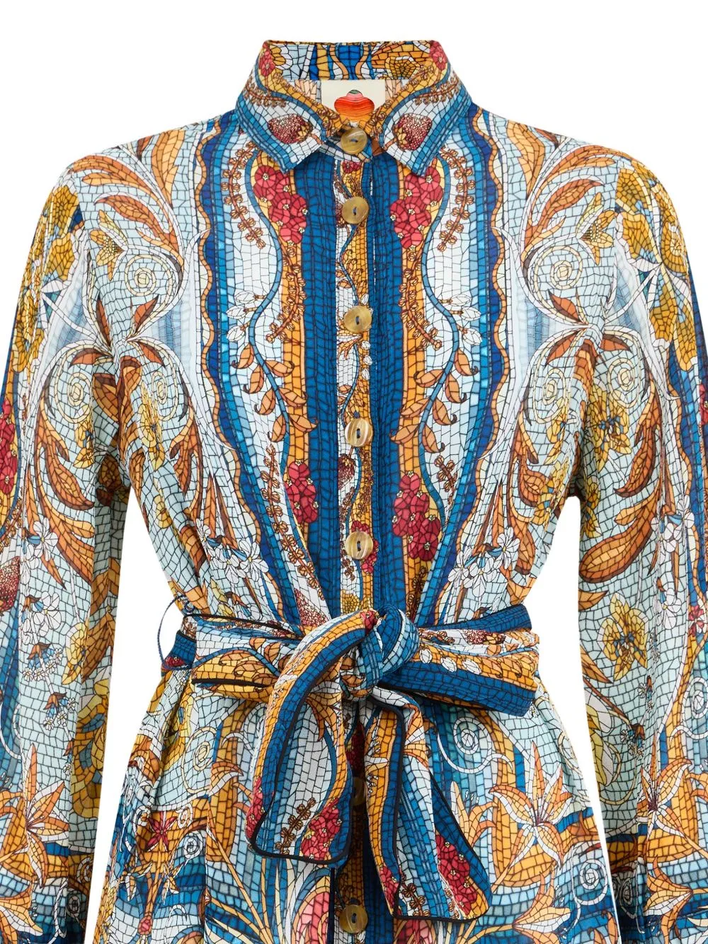 Mosaic-Print Mini Dress