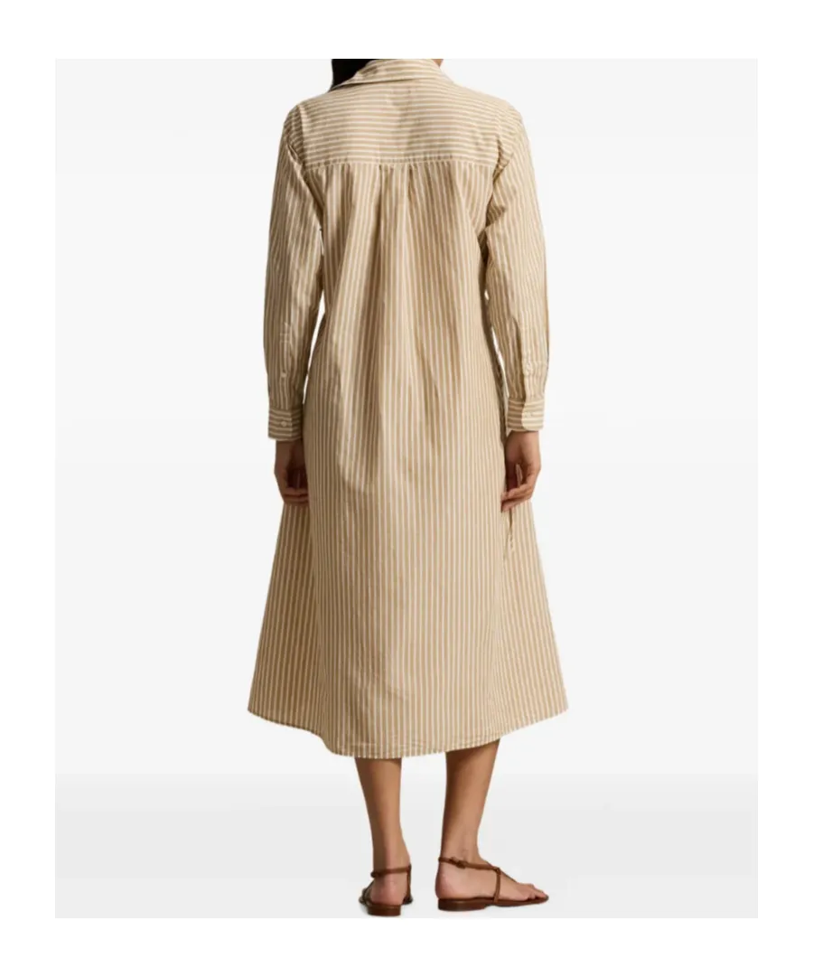 Collared Striped Shirt Dress