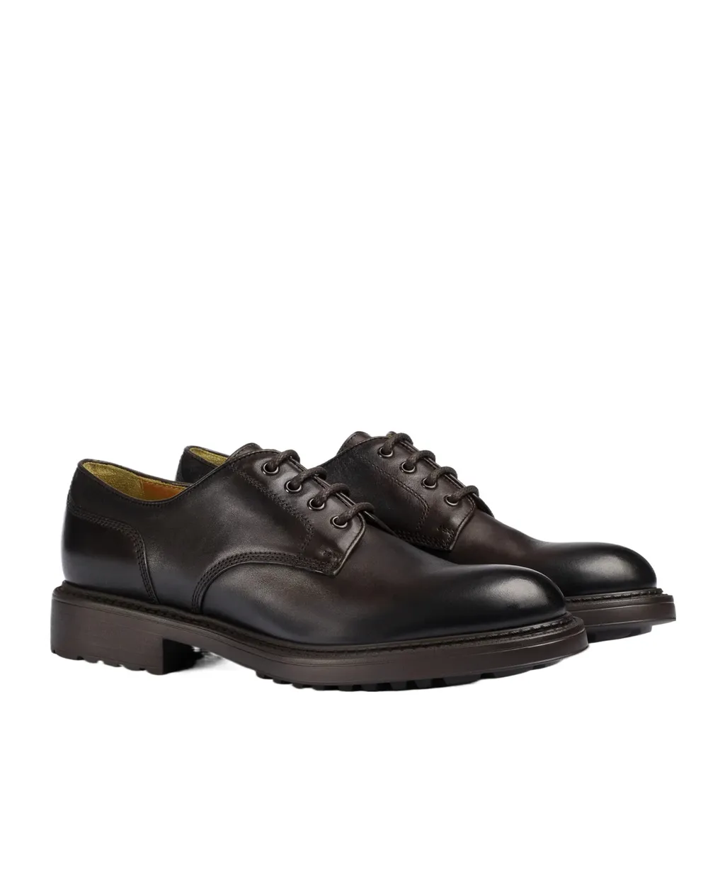 Doucal's Round Toe Lace-Up Shoes