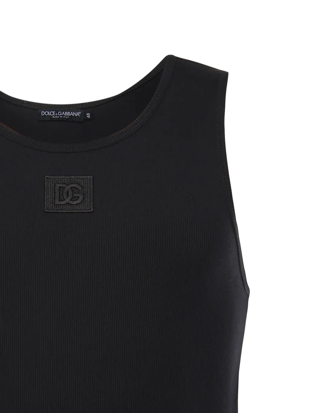 Dolce & Gabbana Logo Patch Ribbed Tank Top